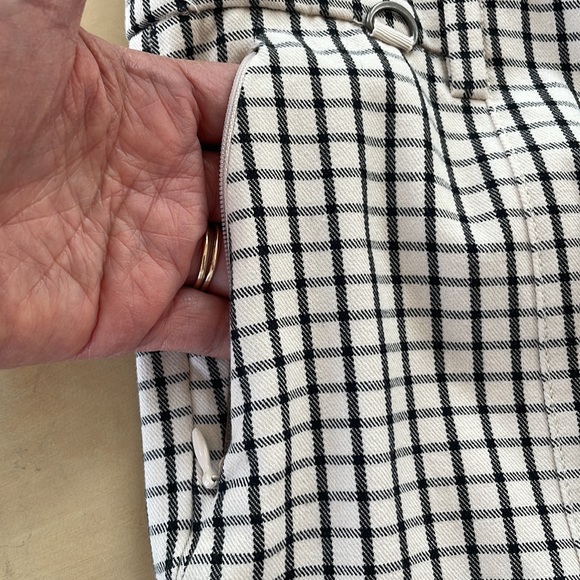 Anthropologie, Black and White Gingham Print,Essential Slim Pants, Size 2 - Picture 11 of 16